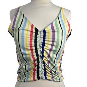 RAD Swim Cora Reversible Tankini Top Multicolor Longline Starfish Stripe Size L